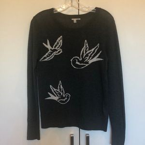 Grey bird print sweater